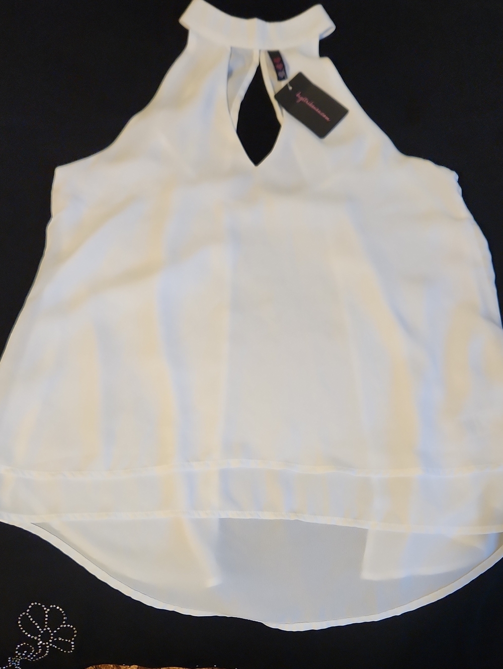 NWT Women’s White Halter Neck Blouse Sz S